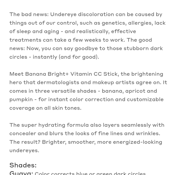 Ole Hendriksen Banana Bright + Vitamin CC Stick BNIB Full Size - Picture 11 of 14